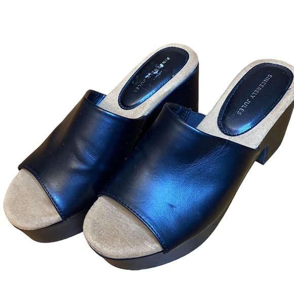 Sincerely Jules black chunky "shake" clogs size 6.5 - Picture 2 of 11